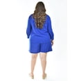 thumbnail image 3 of Set de lino camisa y short Roman Fashion /Tallas Extras, 9103 (Azul rey) azul 36, 3 of 6