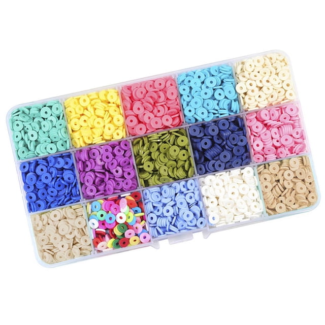 SKISUNO 3600Pcs Clay Beads Set Assorted Color Soft Clay For Children Hand Eye Coordination Improvement Diy Activities