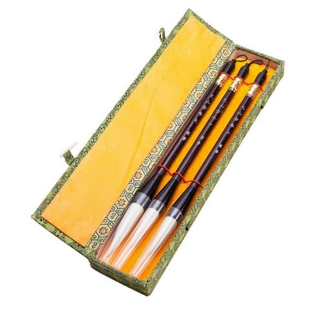 Chinese Calligraphy Japanese Sumi Drawing Brush Hu Pen Yang Hao (Goat Hair) 3 Pcs Gift