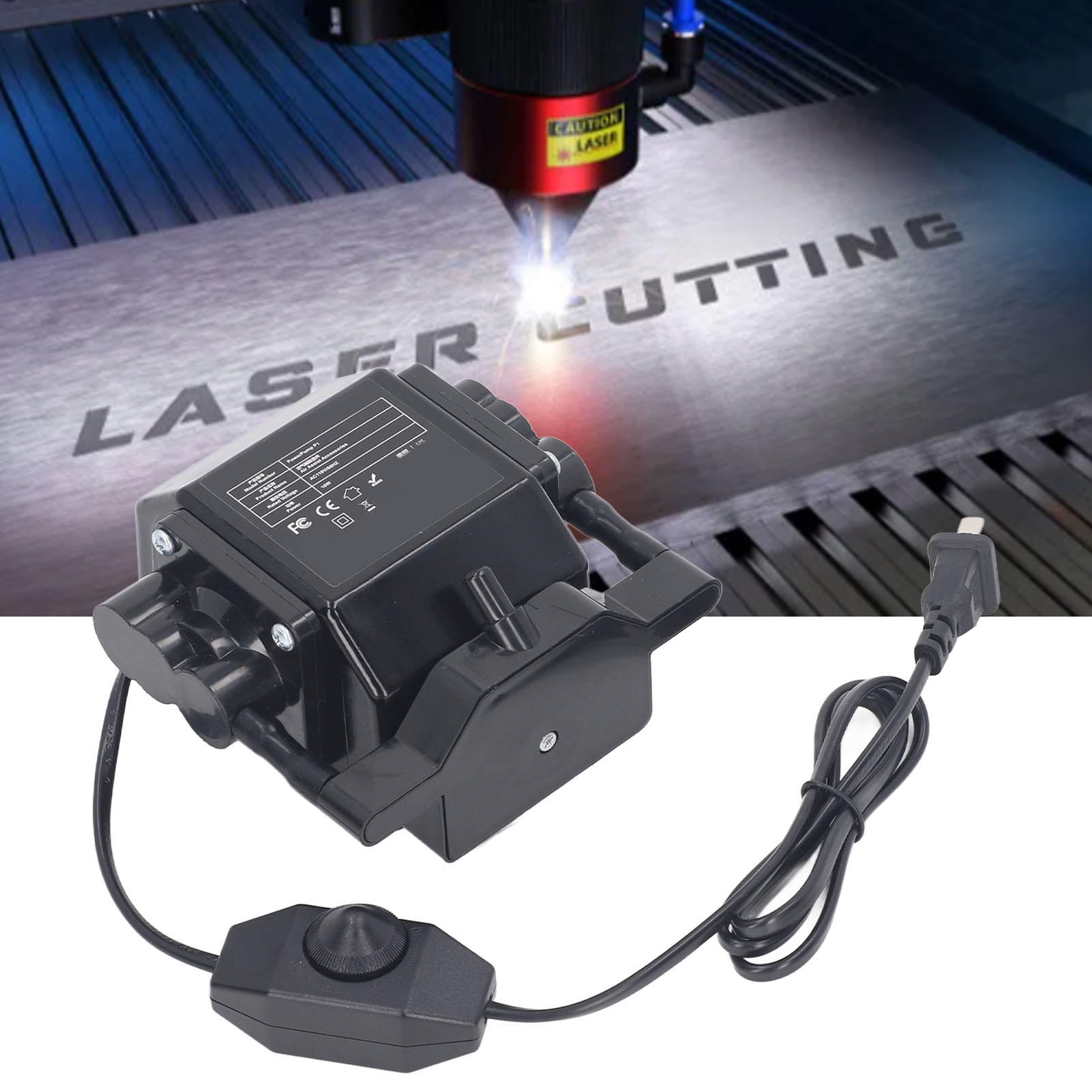 Yajisi Adjustable Air Assist Pump 10‑30 L/min, Low‑Noise ≤55 dB, Airflow Control for Laser Cutting & Engraving Machines