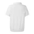 thumbnail image 5 of NAMTYQX Women's T-Shirts Lounges Soft Lapel Stylish Short Sleeve Womens Polo Shirts White Size 3XL, 5 of 6