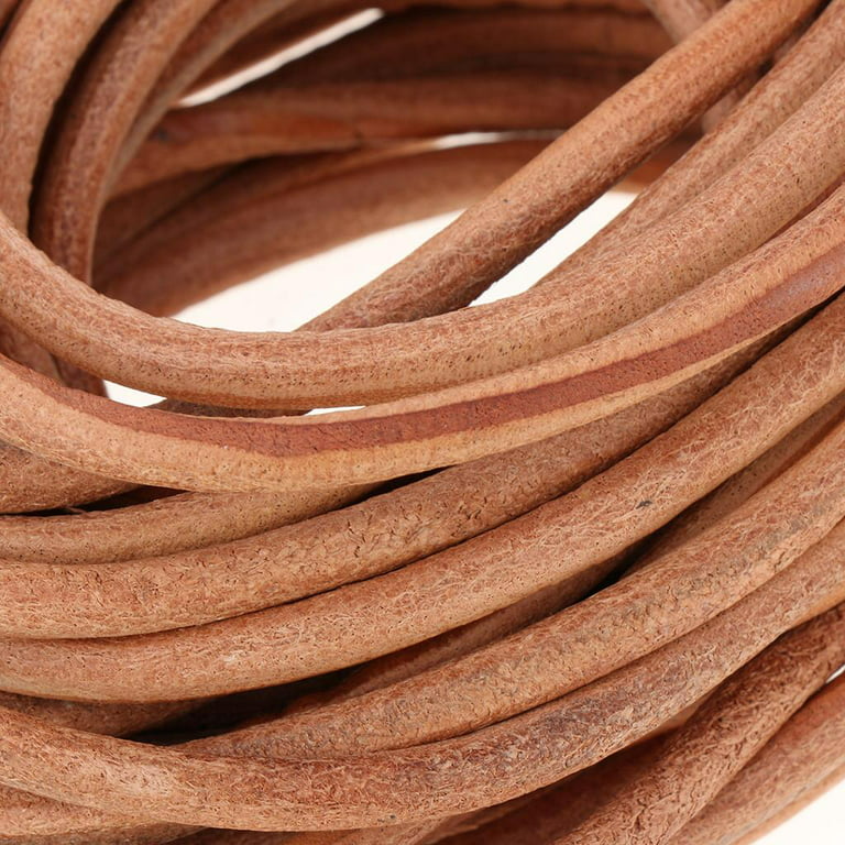 Cords Craft | Round Leather Cording 1mm for Making Jewelry, Necklaces,  Bracelets, 1 mm Round Leather Cord, 21.87 Yards, Natural Color