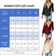 thumbnail image 5 of SHIBEVER Women Tops Fall Casual Long Sleeve Loose Fit Tunic Tops V Neck Lace Blouses Comfy Trendy Soild Color Winered Tshirts Size S, 5 of 5