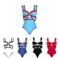 thumbnail image 5 of Women Vintage Polka Dot One Piece Swimsuit Oversized Bow Cut Out Tummy Control Bathing Suit Retro High Waist Swimwear, 5 of 6