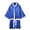 Blue, variant on Opvise Boxing Robe Silky Comfortable Loose Fit Long Sleeve Hooded Show Nylon Muay Thai Boxing Robe Boxing Performance