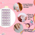 thumbnail image 2 of 24 Pieces Kids Press on Nails Pre-glue Children False Nails Stick on Short Full Cover Artificial Fake Nails Glitter Acrylic Nail Tips for Little Girls Gift Nail Art Designs - Gradient purple, 2 of 5