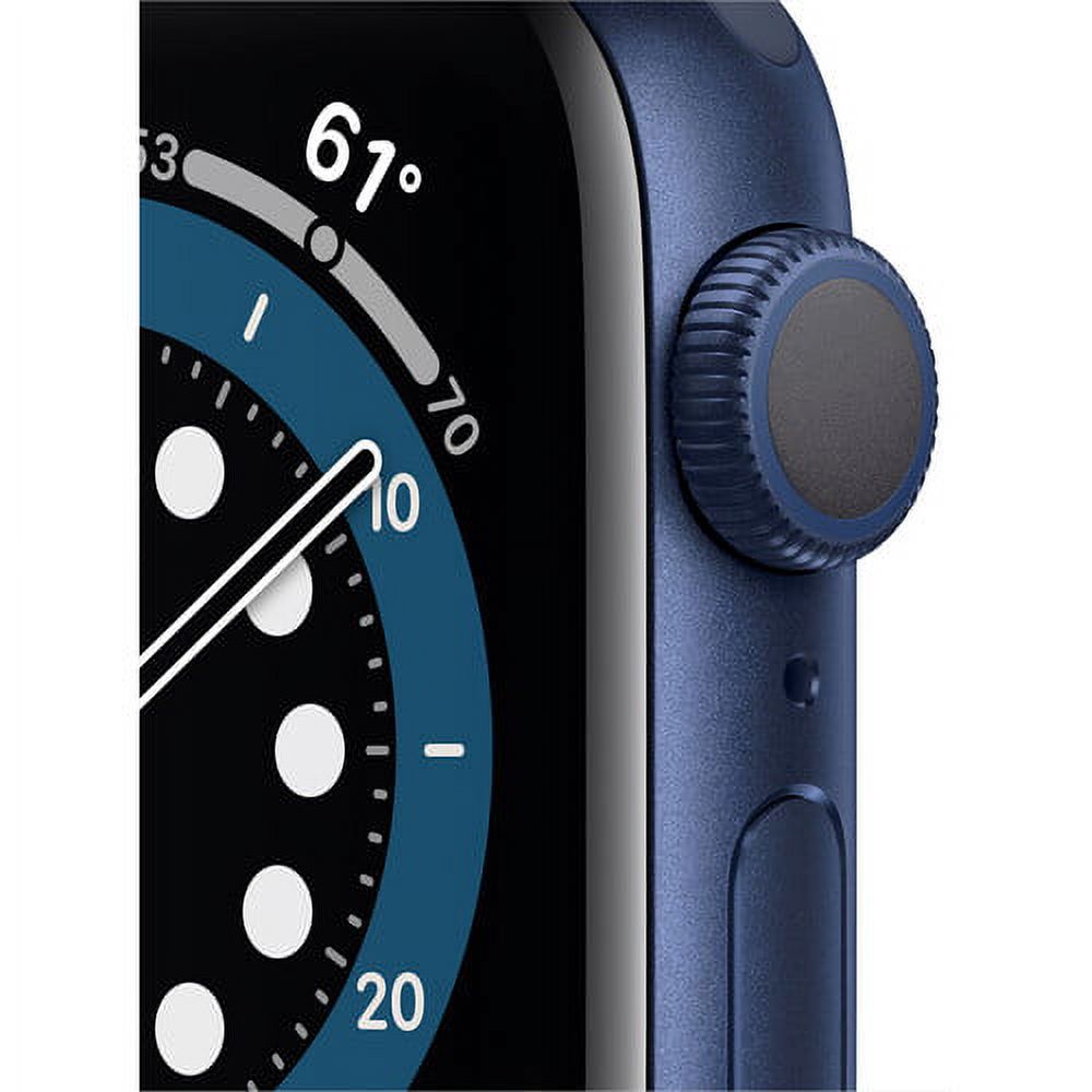 Apple Watch Series 6 GPS, 40mm Blue Aluminum Case with Deep Navy Sport Band - Regular - image 2 of 4