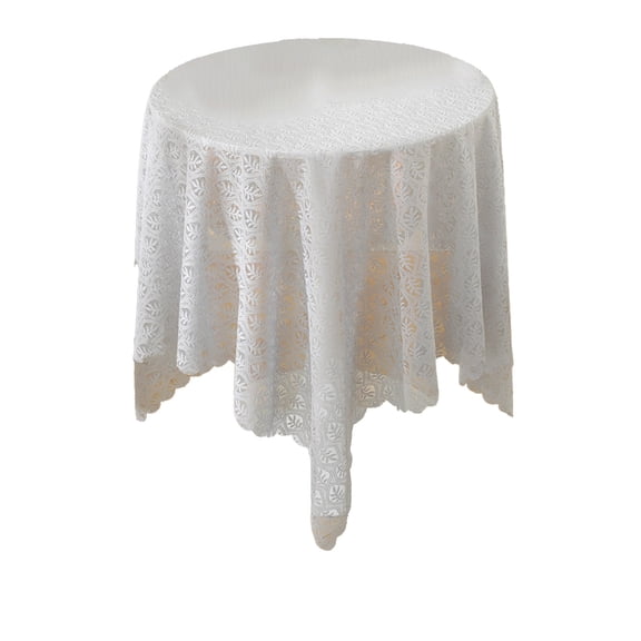 Round Tablecloth Round Lace Tablecloth Floral Embroidered Table Cover for Wedding Party Dinning Holiday