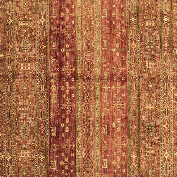 Ahgly Company Indoor Square Abstract Brown Modern Area Rugs, 7' Square