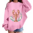 thumbnail image 2 of XAOFW Girls Boys Marine Animal Printed Long Sleeve Crew Neck Sweatshirts Loose Fit Casual Pullover For Toddler Kids Versatile Top 5-6 Years, 2 of 4