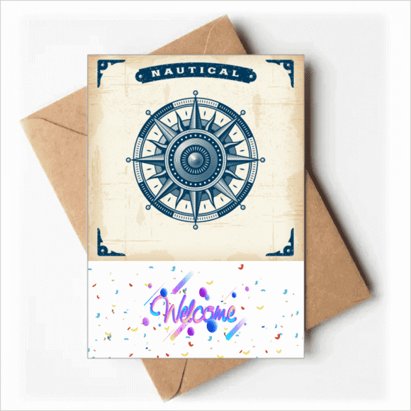 Boussole Exploration Militaire Océan Bienvenue Retour Cartes de Vœux Enveloppes Vierges
