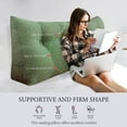 thumbnail image 2 of Rounuo Bed Wedge Pillow for Headboard, King Triangular Reading Pillow Linen Large Bolster Backrest Support Upholstered Lumbar Cushion Green 76"x20", 2 of 7