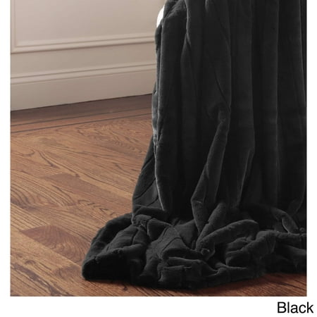 Aurora Home  Luxe Mink Faux Fur Throw Blanket and Throw Pillow Cover (Travel Blanket And Pillow Set Best)