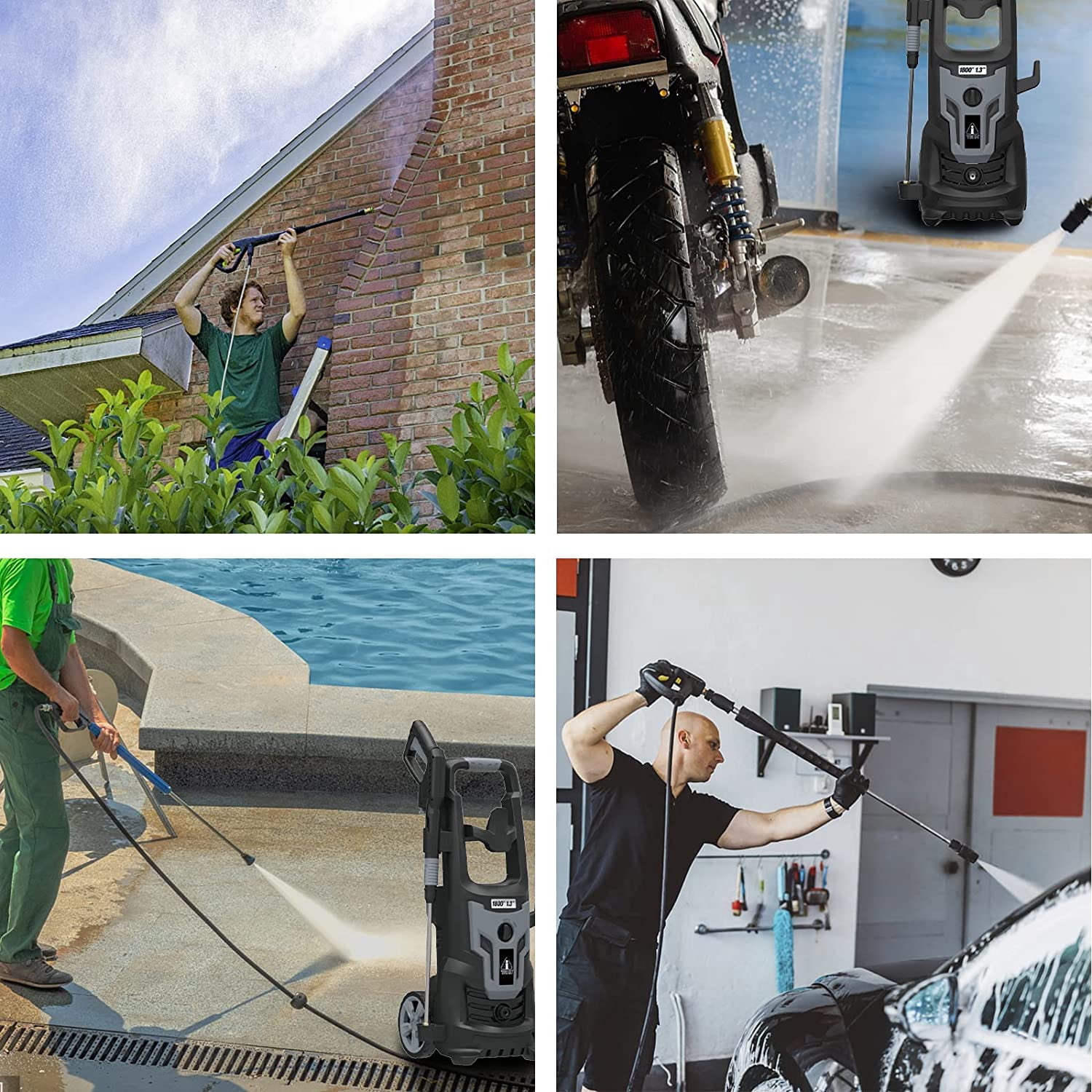A-ITECH 1600 PSI at 1.2 GPM Electric Pressure Power Wash Machine