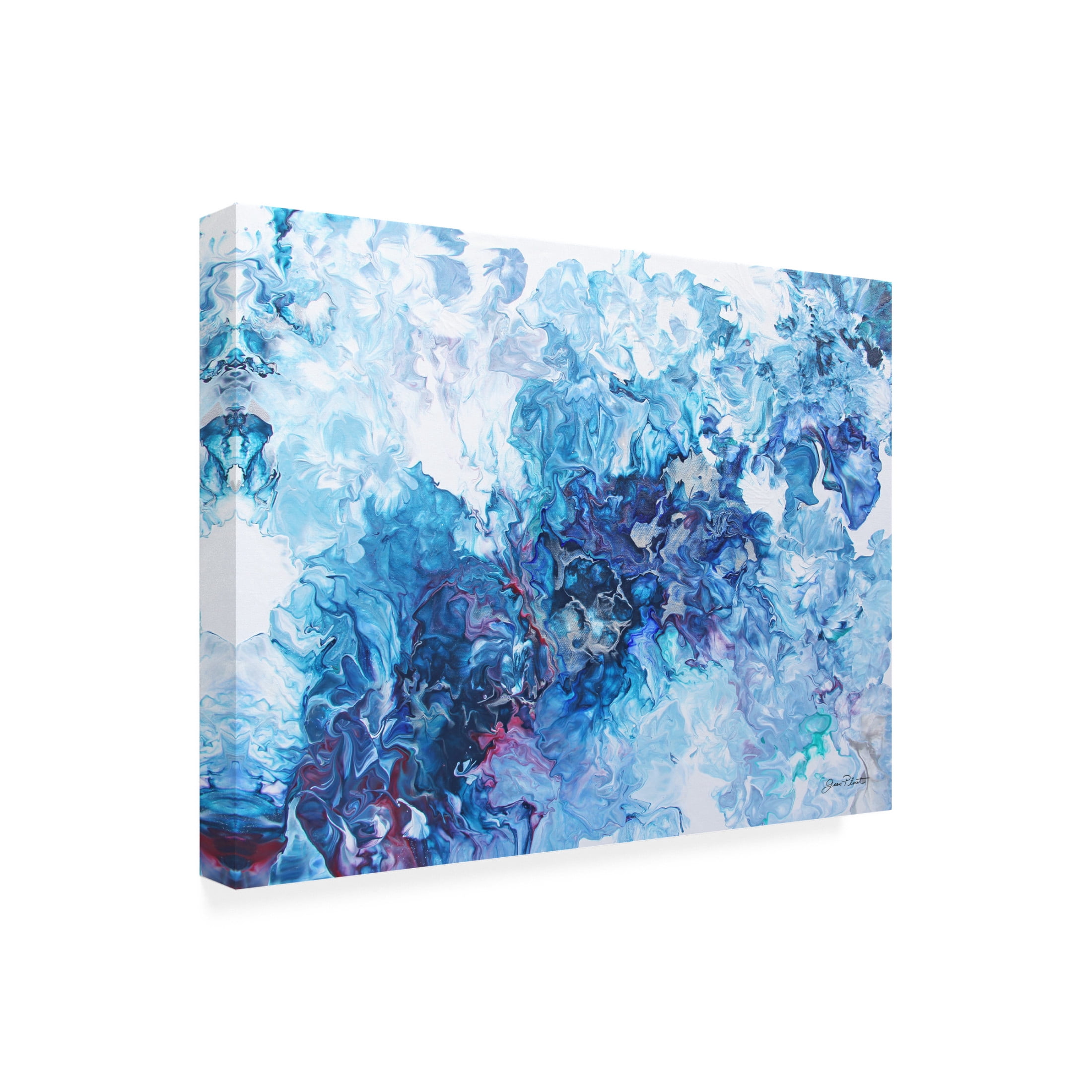 Canvas Wall Art - Jean Plout 'Abstract Pouring F' Wall Art for Living Room, Bedroom, or Office Décor by Trademark Fine Art - 47 x 35 Inches