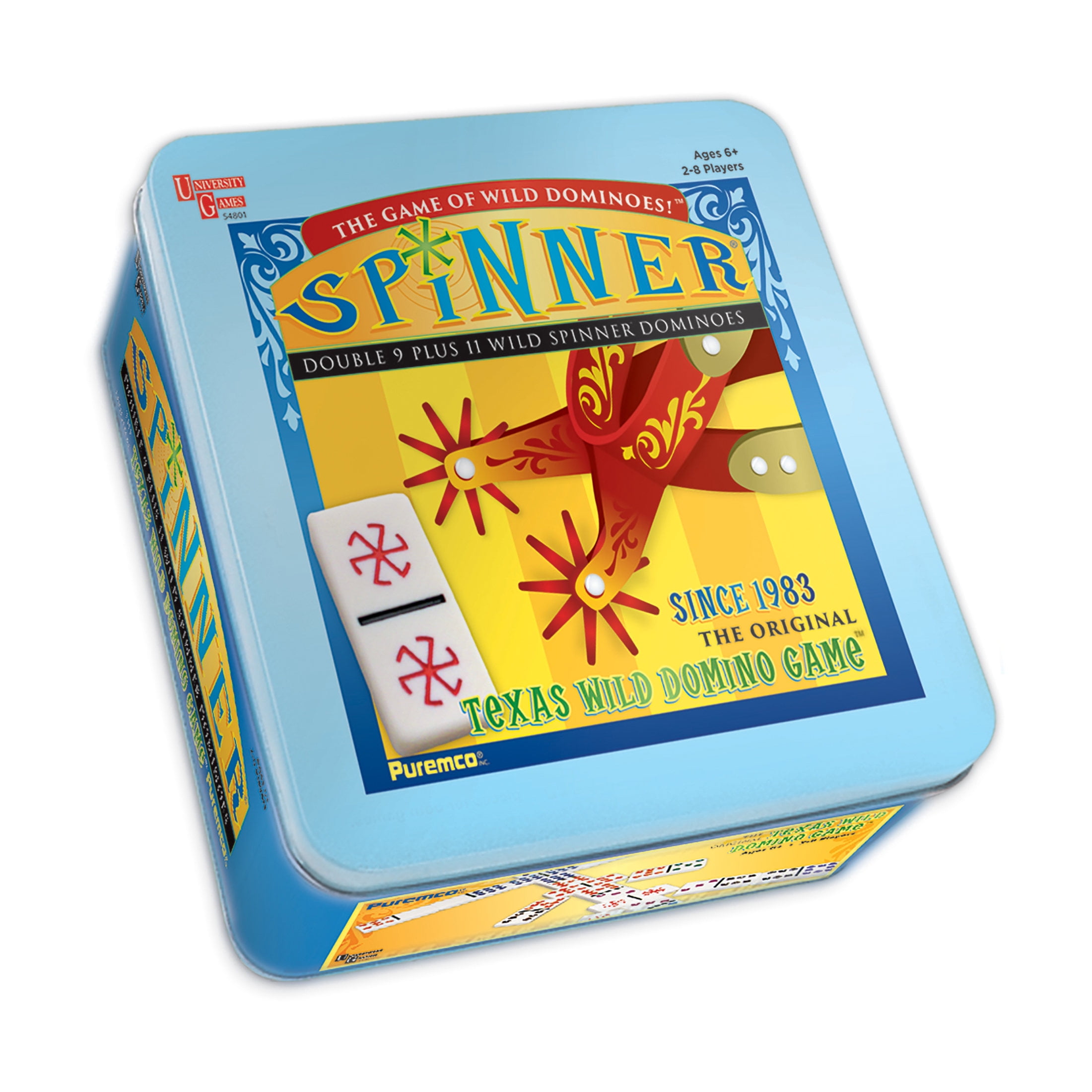 Spinner Wooden Box The Game of Wild Dominoes 