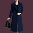 thumbnail image 5 of FUNING Women's Winter Wool Coats Warm Double-breasted Notched Lapel Jackets Midi Long Peacoat Long Sleeve Pea Coats, 5 of 7