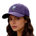 thumbnail image 4 of VLOOCKLW Baseball Cap Women Hand Embroidered Flower Design Adjustable Sun Hat Casual Outdoor Daily Wear Breathable Fashion Caps, 4 of 4