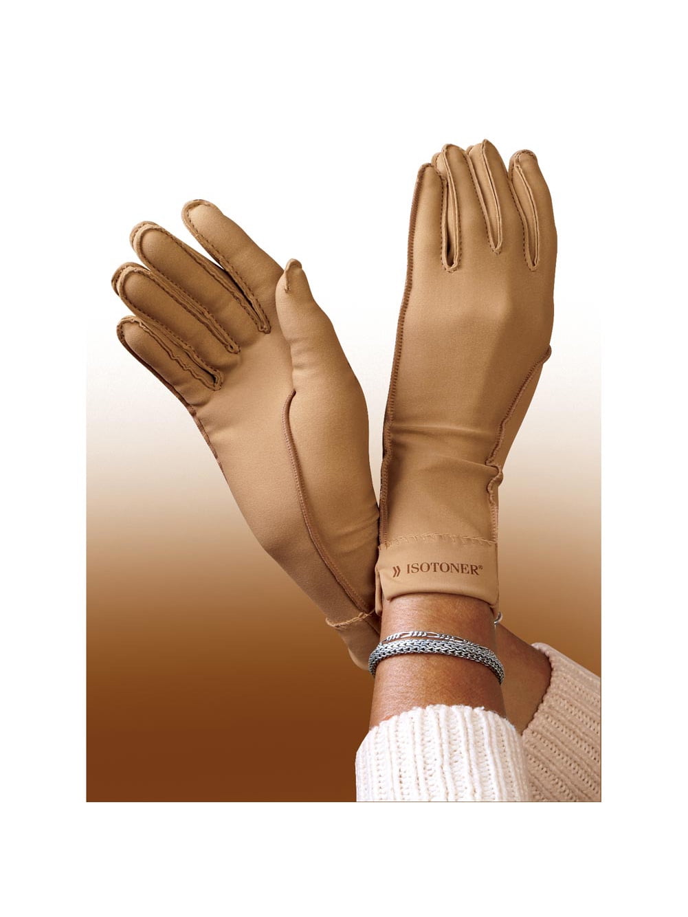 Women's Isotoner Nude Full Finger Compression Gloves