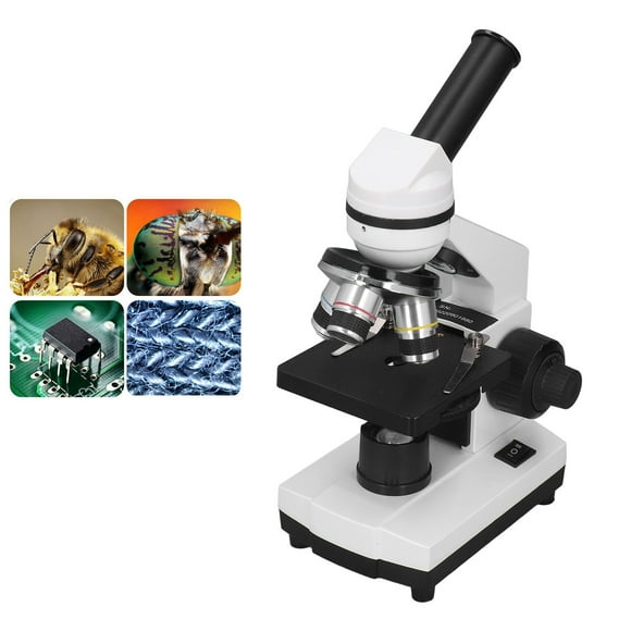 40X-640X Microscopes For Students Kids Adults, High Magnification Monocular Microscope With Metal Body, Cordless Biological Compound Monocular Microscopes For Education Laboratory