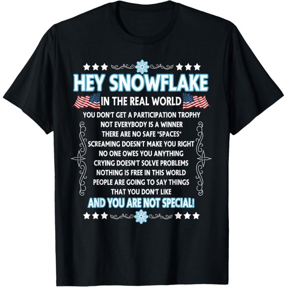 t-shirt Hey Snowflake the real world t-shirt funny veteran gift T-Shirt.
