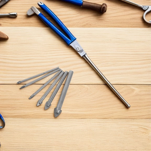 LOLIPPYY 6Pcs Glass Drill Bits Set for in Glass Porcelain Ceramic and Tile Silver