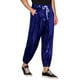 thumbnail image 4 of Pantalones de drawstring con lentejuelas INSPIRE CHIC para hombres, con cintura elástica, ropa de noche, jogger brillante 34 azul, 4 of 5
