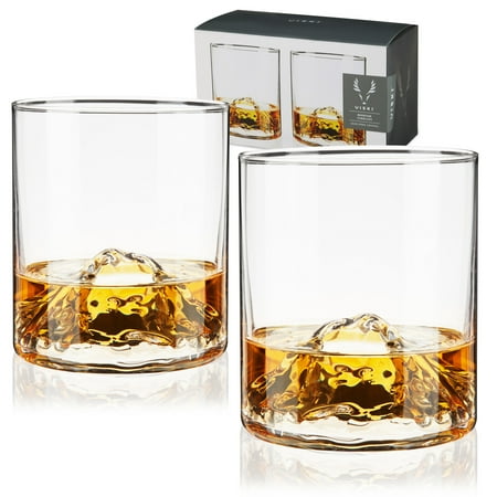 

Viski Mountain Tumblers Set of 2 - Crystal Hand-Blown Cocktail Glasses Set - 9 Oz Capacity