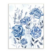 Stupell Industries Blue Rose Garden Abstract Toile Florals Wall Plaque, 10 x 15, Design by Ziwei Li