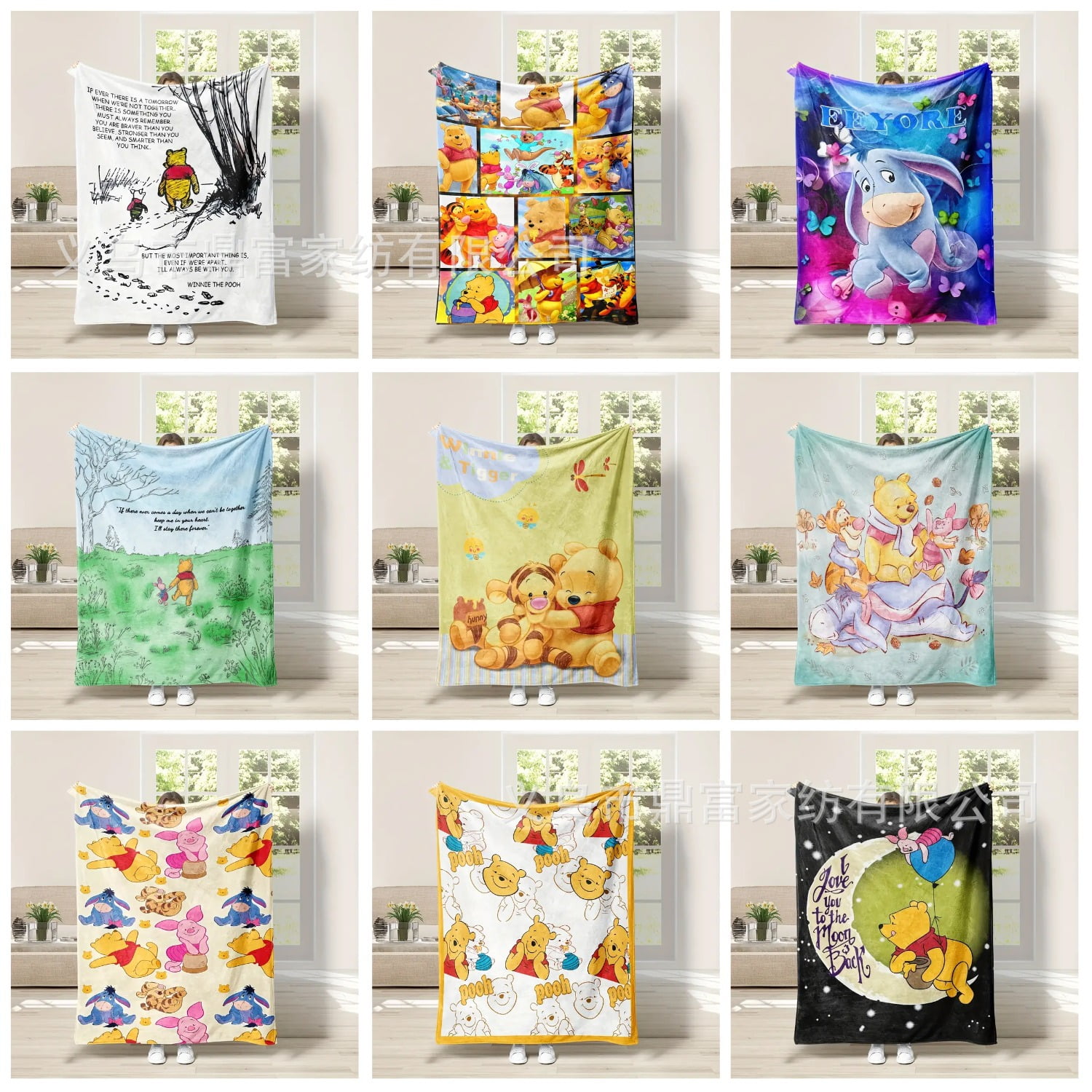 Win-nie Pooh Flannel Blanket for Couch Lightweight Warm Throw Blankets