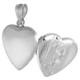 thumbnail image 2 of Small 5/8 inch Sterling Silver Butterfly Locket Necklace for Women Heart Shape Butterflies 18 inch RL_30H, 2 of 4