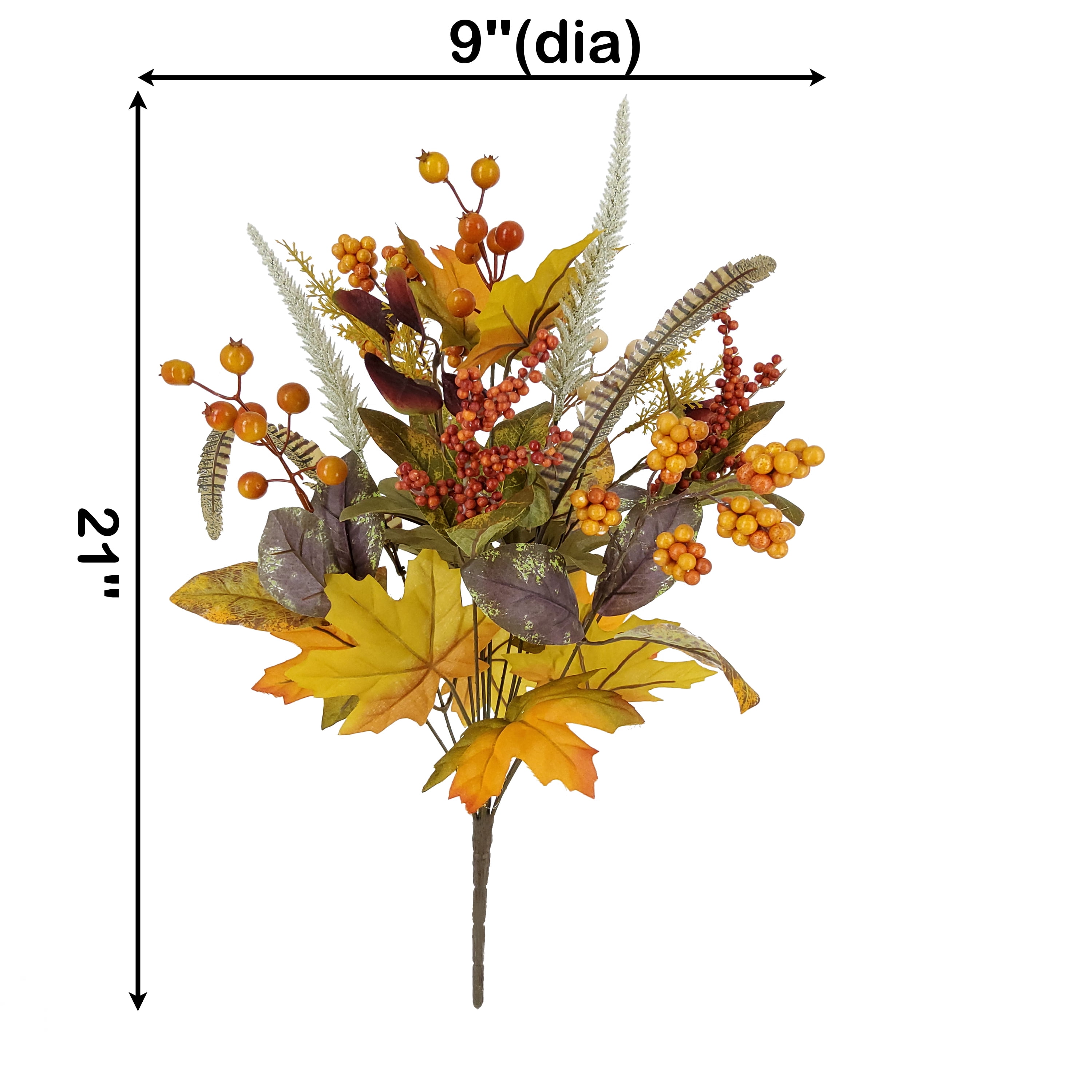 Mainstays 21 in Indoor Orange Artificial Berry and Leaves Bouquet