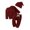 Red, variant on Coerni Toddler Baby Girl Clothes 3 6 9 12 18 24 Months Fall Outfits Solid Long Sleeve Sweatshirt Tops   Pants   Hat Set