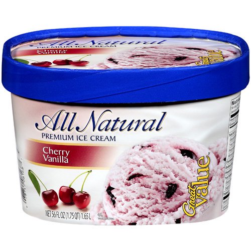 Great Value All Natural Cherry Vanilla Ice Cream, 56 fl oz