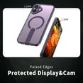 thumbnail image 3 of for iPhone 16 Case with Stand, Compatible with MagSafe, Magnetic Kickstand Case for iPhone 16, Military-Grade Protection Shockproof Case, Clear Acrylic + Soft TPU Material, Purple, 3 of 6