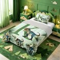 thumbnail image 2 of meiyoeat personalized Alphabet K Twin Comforter Sets,Green Plant Monstera Leaf Bedding Set,Light Gray Reversible,2pcs,1 Comforter and 1 Pillowcase, 2 of 7