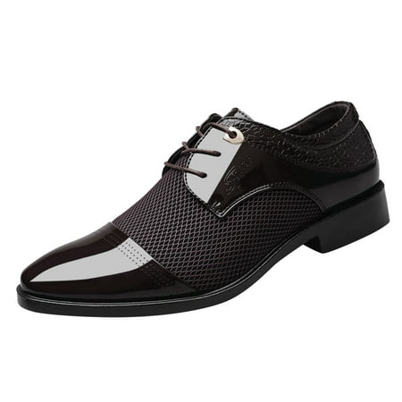 

gvdentm Mens Chukka Boots Casual Classical Style Leather Shoes For Men Slip On PU Leather Low Rubber Sole Block Heel