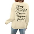 thumbnail image 5 of Christian Sweatshirts for Women 2025 God Says I Am Bible Verse Sweatshirt Long Sleeve Crewneck Pullover Tops, 5 of 8