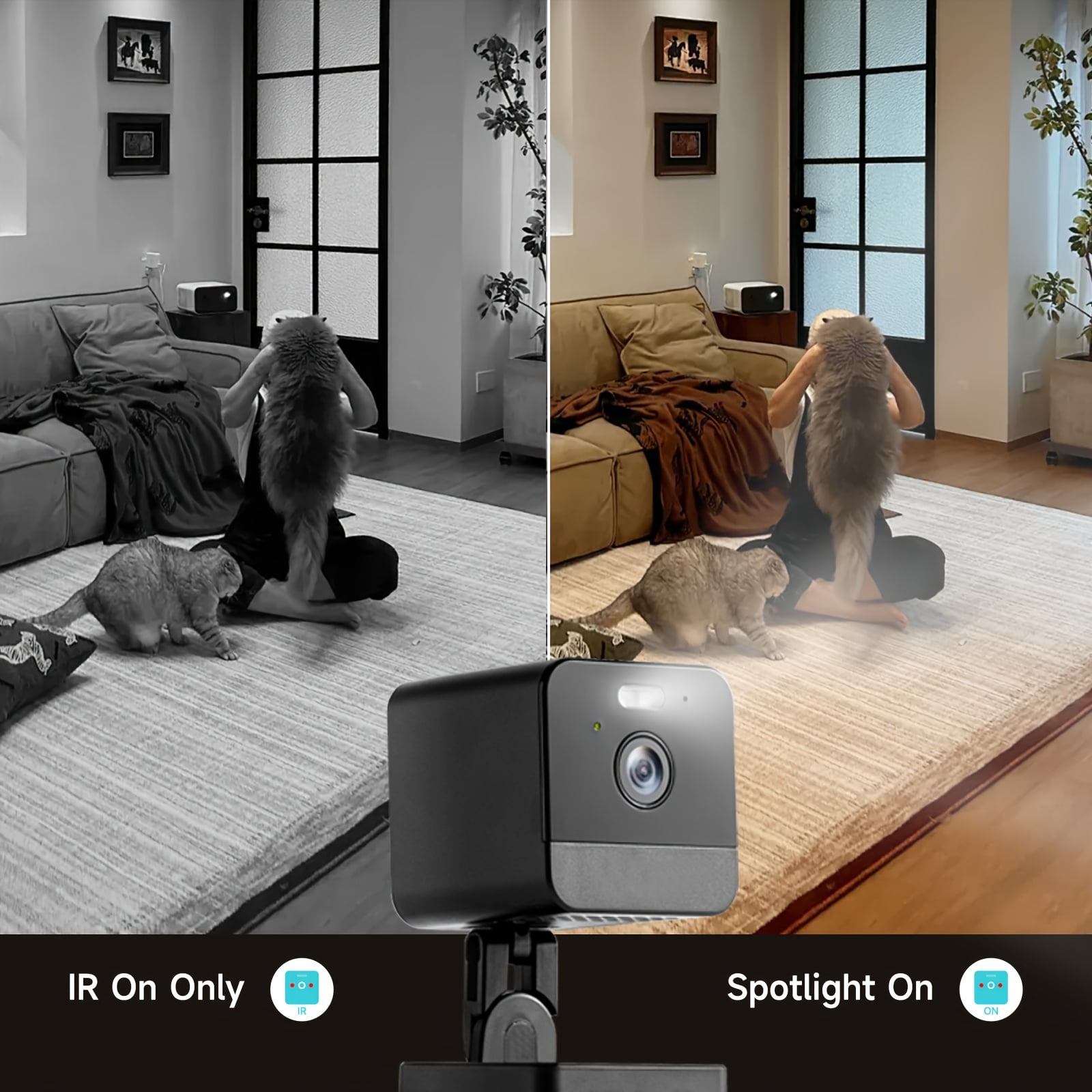 Wireless Home Security Camera for Baby Monitor, Night Vision, Motion Detection, 2-Way Talk & Siren, 2.4G/5G WiFi, Cloud & 256G SD Storage, Alexa Compatible