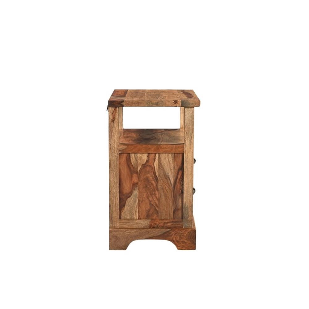 Pemberly Row 3-drawer Live Edge Solid Wood Nightstand in Brown