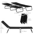 thumbnail image 3 of Outsunny Folding Outdoor Lounge Chair with Adjustable Backrest - Set of 2, Black, 3 of 10
