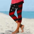 thumbnail image 2 of kpoplk USA Flag 4th of July Memorial Day Workout Capri Leggings for Women High Waist 4th of July Compression Tights Sport(Dark Gray,S), 2 of 4