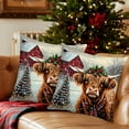 thumbnail image 7 of Xuniizn Christmas Pillow Covers 18x18 inch Xmas Decorations Soft Plush Faux Fur Wool Christmas Throw Pillow Cases Winter Holiday Decor for Sofa Living Room, 7 of 7