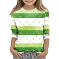 thumbnail image 1 of Tauxra Chandail de la Saint-Patrick pour Adultes, T-Shirt à Manches 3/4 Imprimé Col Rond, T-Shirt Graphique Trèfle Décontracté à Manches Longues pour Activités Festives, 1 of 6