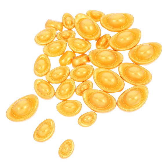 OULII 30pcs Resin Golden Ingots Chinese Feng Shui Symbols For Office Desk Decoration