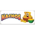 thumbnail image 1 of SignMission B-Nachos19 Bannière de Nachos de 48 Po avec Support de Concession Camion-Restaurant Simple Face, 1 of 1