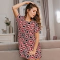 thumbnail image 3 of Balery Poker Camisón de manga corta con cuello redondo para mujer, cómodo y elegante., 3 of 6