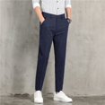 thumbnail image 4 of Nuevos Pantalones De Traje Formal De Oficina De Los Hombres No Planchado Stretchable Slim Fit Trabajo Casual Largo Negro, 4 of 4