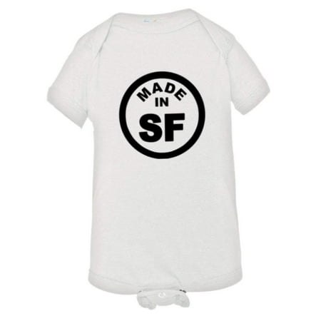 

PleaseMeTees™ Baby From Born Made In San Francisco CA Logo Label Jumpsuit