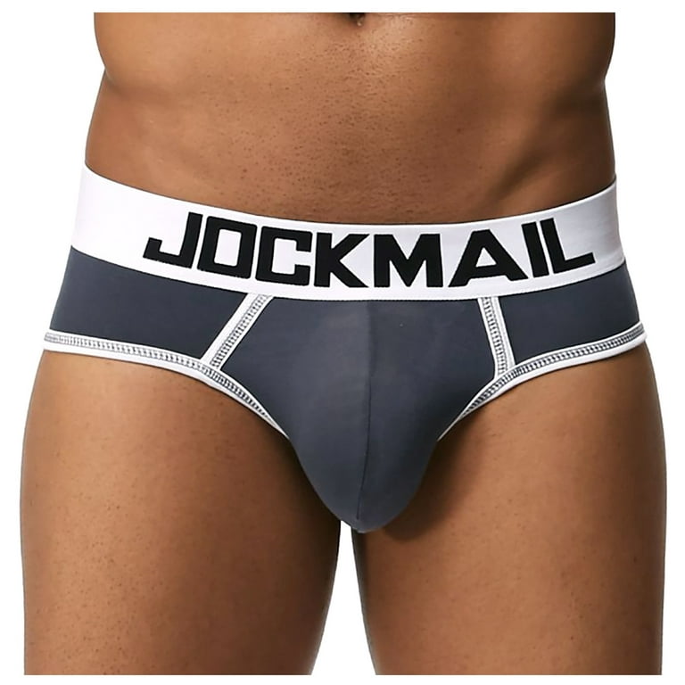 OVTICZA Mens Jock Strap Jockstrap Underwear Male Supporters Athletic Briefs  Bikini 2XL Gray